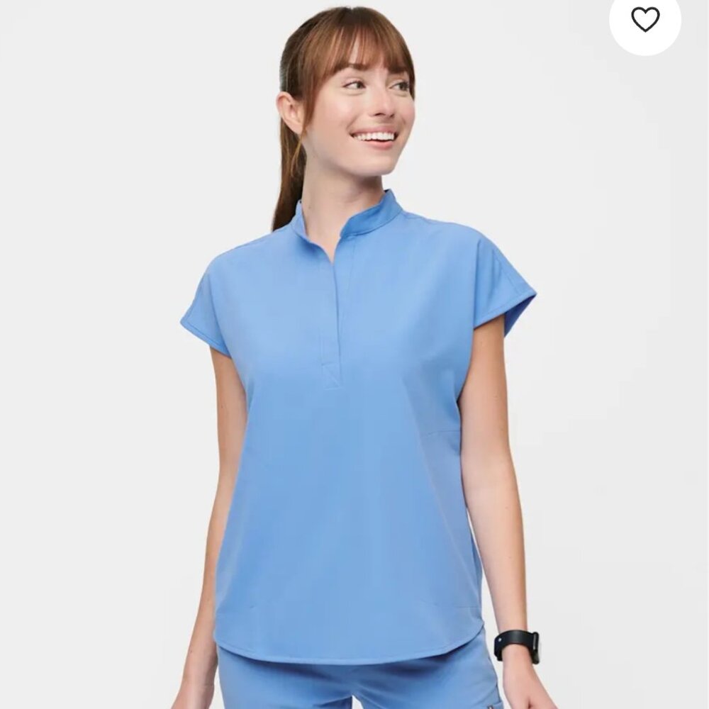 Figs Rafaela Oversized Scrub Top, Ceil Blue, Size M
